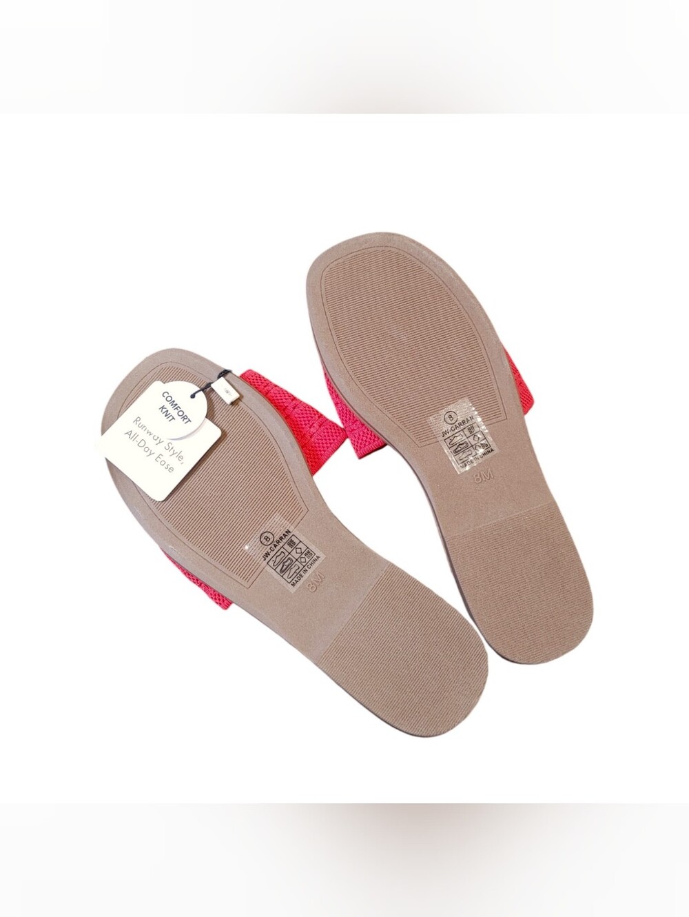 Jason Wu Coral Pink Stretch Casual Slide Sandals Women's Size 8 NWT - Picture 7 of 7
